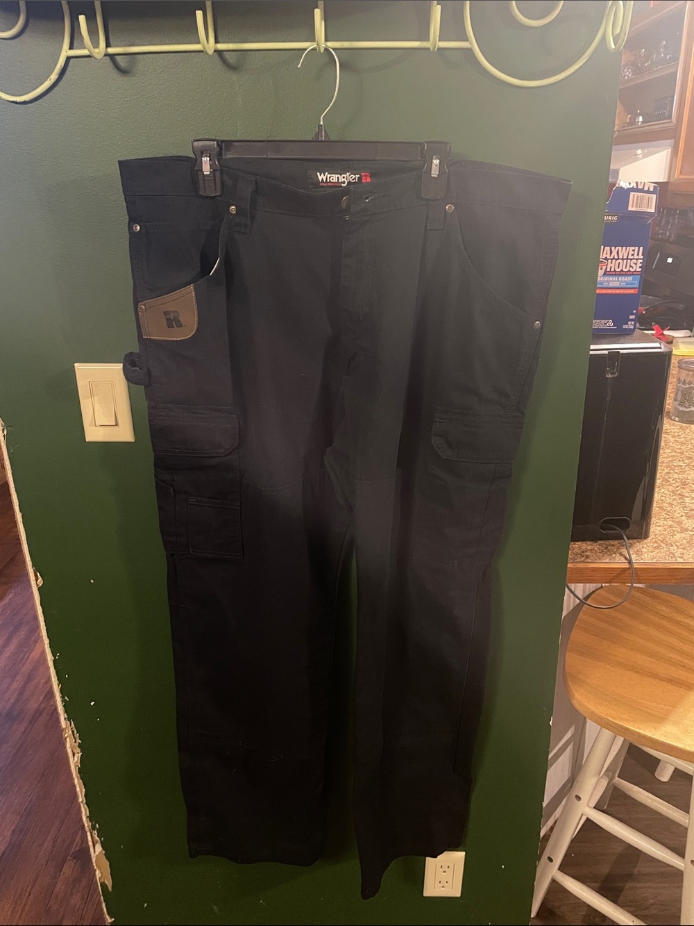 Wrangler Rigs Work Wear  Black Men's Cargo Work Pants Size 40x32